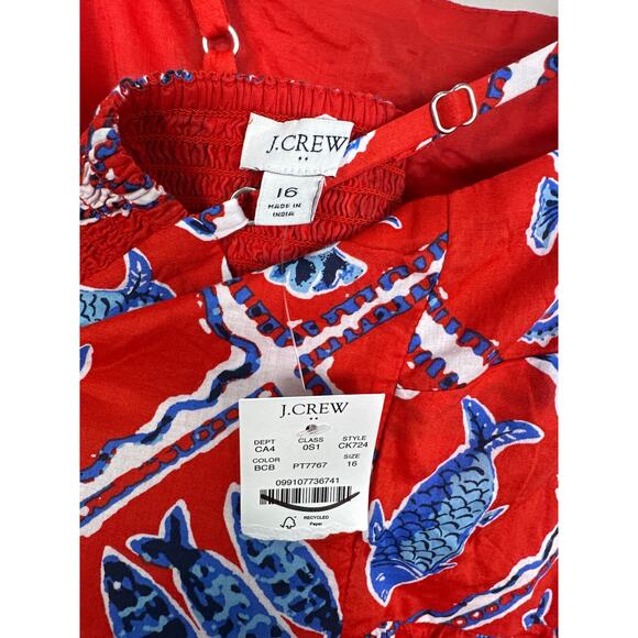 J.Crew NWT Women’s Lobster Seahorse Fish Plus Size Strappy Midi Dress size 16 - Picture 5 of 7